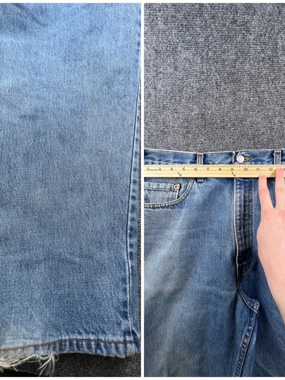 VTG Levi’s 550 Relaxed Fit Paper Tag Canada Made Blue Denim Jeans 40x32
